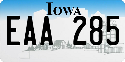 IA license plate EAA285