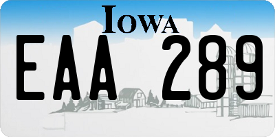 IA license plate EAA289