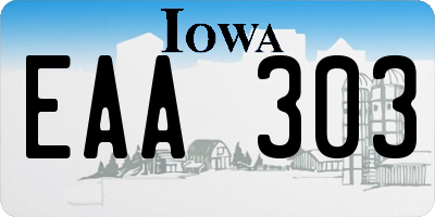 IA license plate EAA303