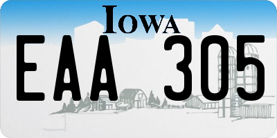 IA license plate EAA305