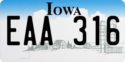 IA license plate EAA316