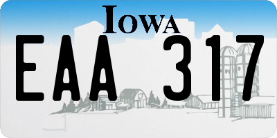 IA license plate EAA317