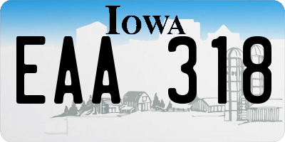 IA license plate EAA318