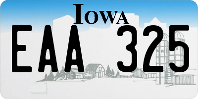 IA license plate EAA325