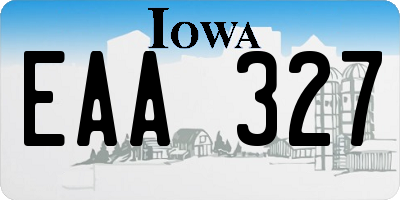 IA license plate EAA327