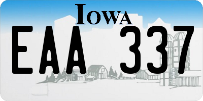 IA license plate EAA337