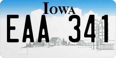 IA license plate EAA341