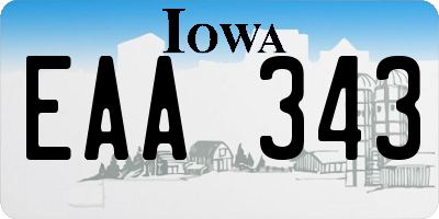 IA license plate EAA343