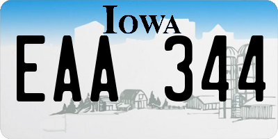 IA license plate EAA344