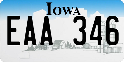 IA license plate EAA346