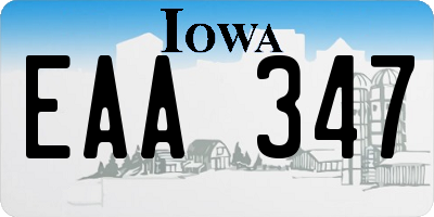 IA license plate EAA347