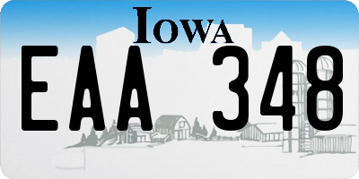 IA license plate EAA348