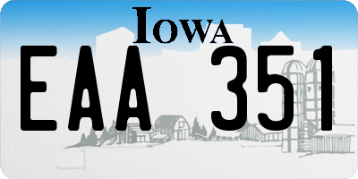 IA license plate EAA351