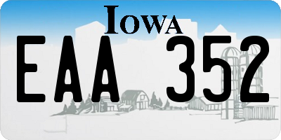 IA license plate EAA352