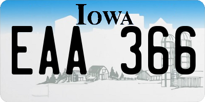 IA license plate EAA366