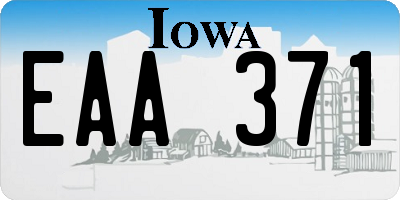 IA license plate EAA371