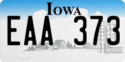 IA license plate EAA373