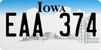 IA license plate EAA374