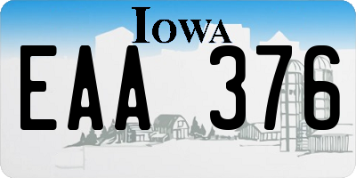 IA license plate EAA376