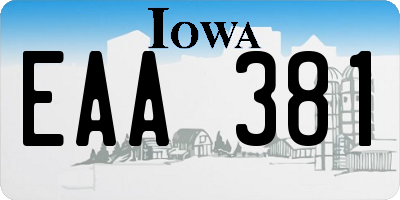 IA license plate EAA381