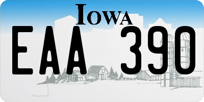 IA license plate EAA390