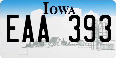 IA license plate EAA393