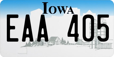 IA license plate EAA405