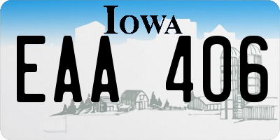 IA license plate EAA406