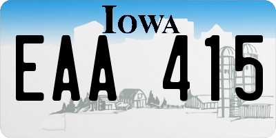 IA license plate EAA415