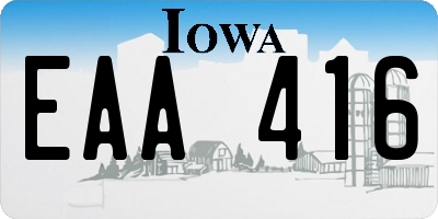 IA license plate EAA416