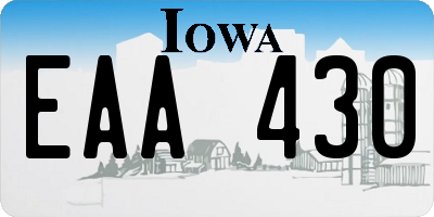 IA license plate EAA430