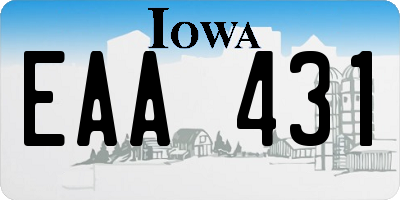 IA license plate EAA431