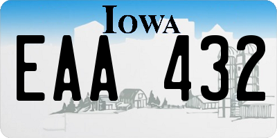 IA license plate EAA432