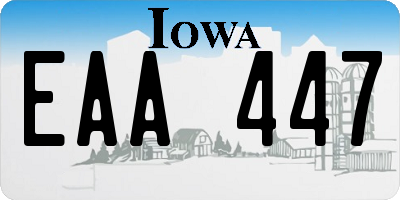 IA license plate EAA447