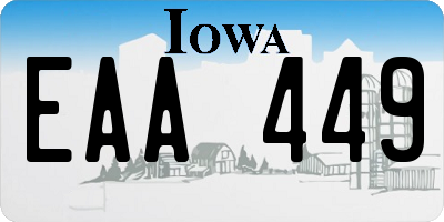 IA license plate EAA449