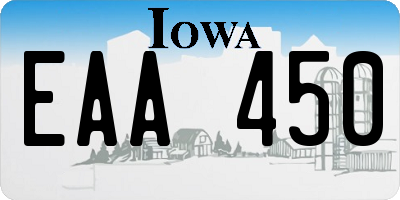 IA license plate EAA450