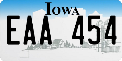 IA license plate EAA454