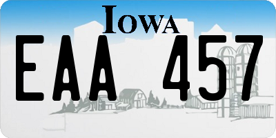 IA license plate EAA457