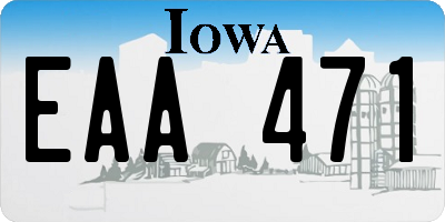 IA license plate EAA471