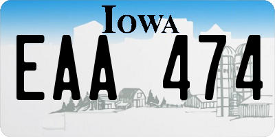 IA license plate EAA474