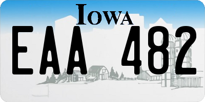 IA license plate EAA482