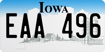 IA license plate EAA496
