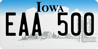 IA license plate EAA500