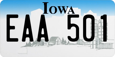 IA license plate EAA501