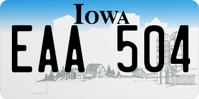 IA license plate EAA504