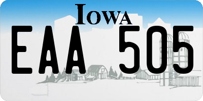 IA license plate EAA505