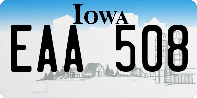 IA license plate EAA508