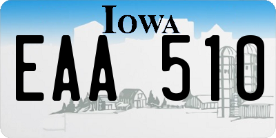 IA license plate EAA510