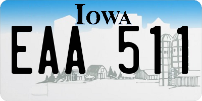 IA license plate EAA511