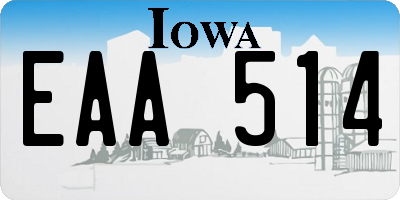 IA license plate EAA514